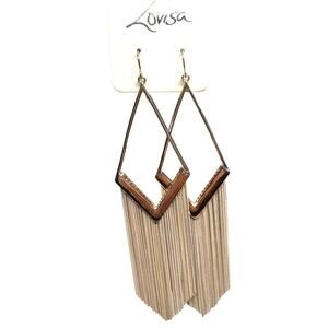 Lovisa Triangle Rose Gold Snake Chain Drop Earrings, Bohemian NWT